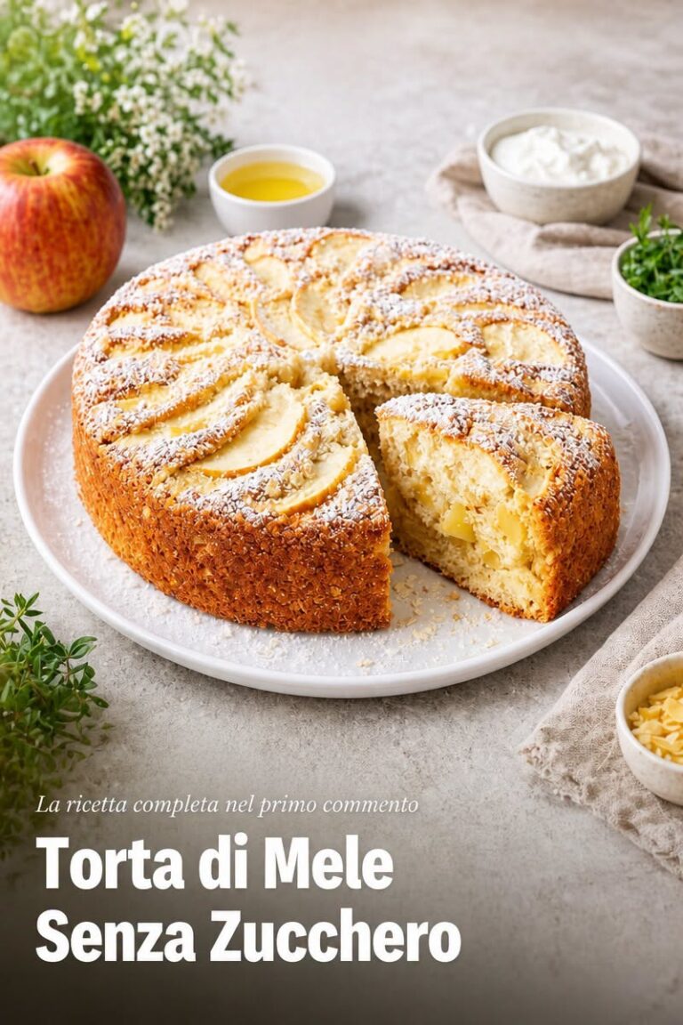 Torta di mele senza zucchero con cannella e mele mature