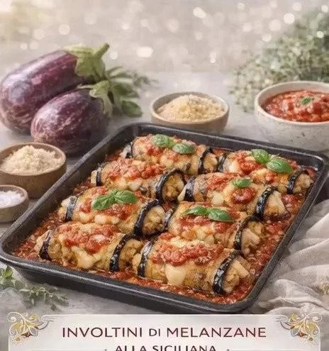 Involtini di melanzane alla siciliana con ricotta
