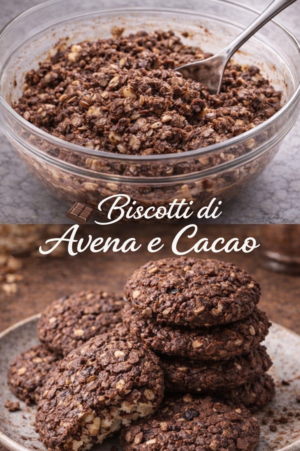 Biscotti scuri e rustici con fiocchi d’avena visibili