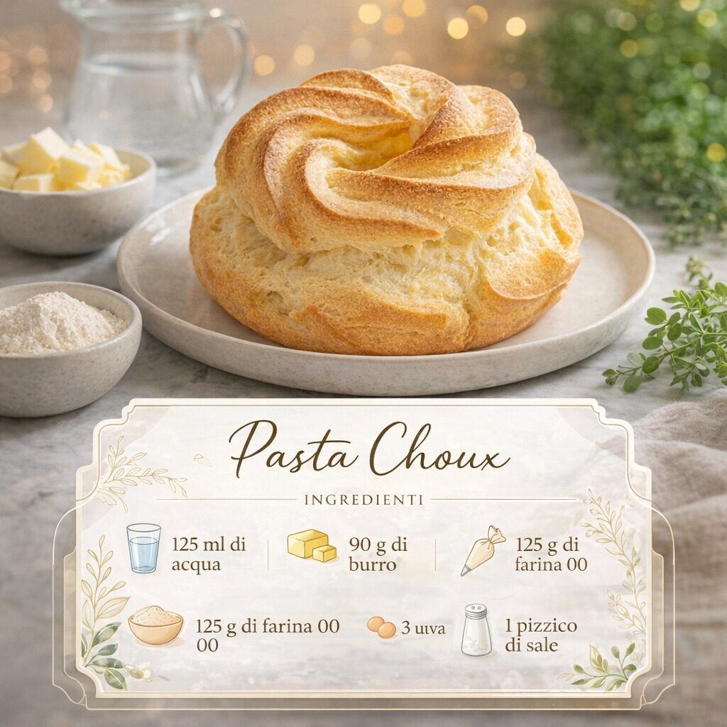 Bignè grande dorato formato con pasta choux