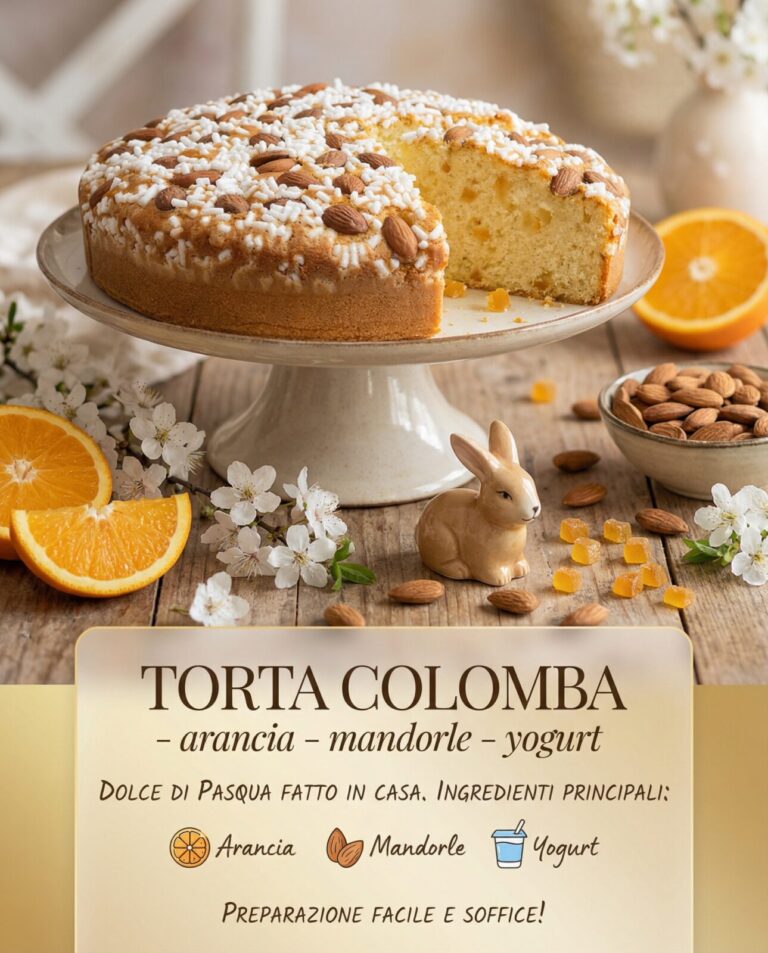 Torta colomba con arancia e mandorle