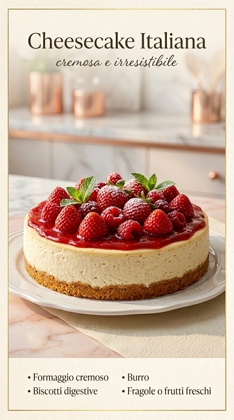 Cheesecake di ricotta alle fragole