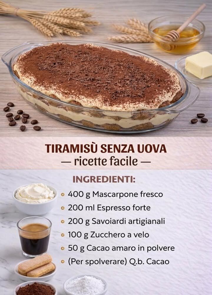 Tiramisù senza uova