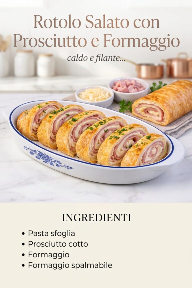 Rotolo di sfoglia con prosciutto e formaggio