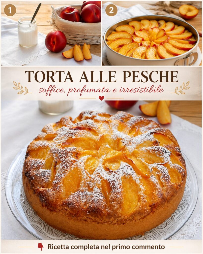 Torta soffice alle pesche