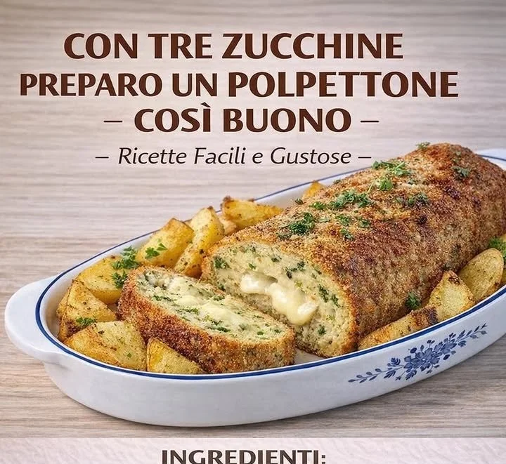 Polpettone di zucchine e ricotta con mozzarella