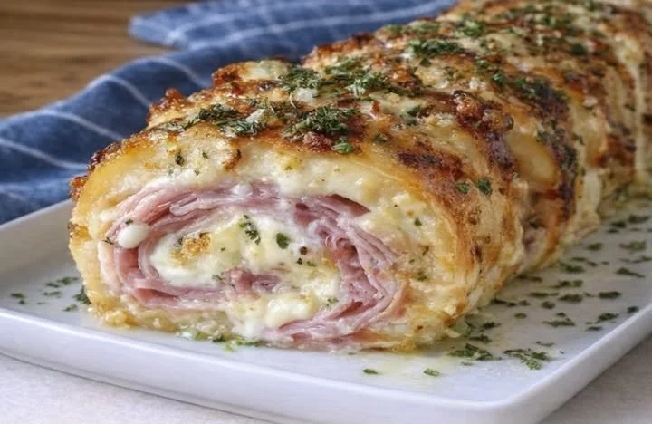 Rotolo salato con prosciutto e formaggio fresco