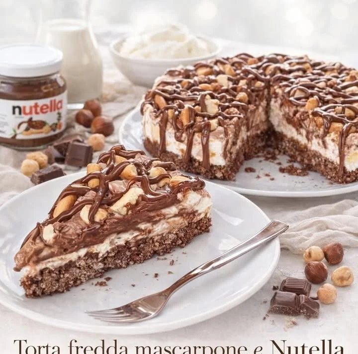 Torta fredda mascarpone, Nutella e riso soffiato